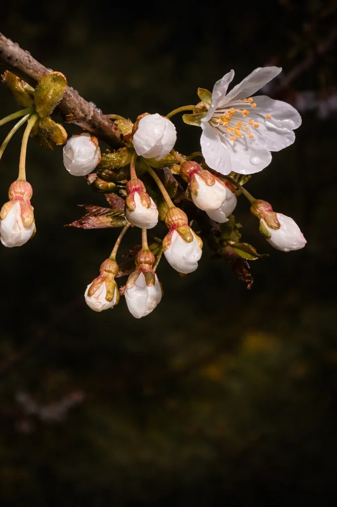 Cherry blossoms in the balloon stage, Lichfield, Staffordshire